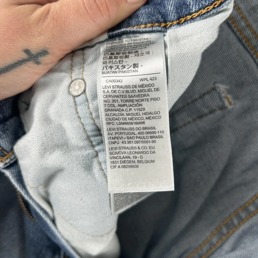 Levis 505 Jeans Mens 34x31 Med Wash Denim Regular Straight Stretch Zip Fly